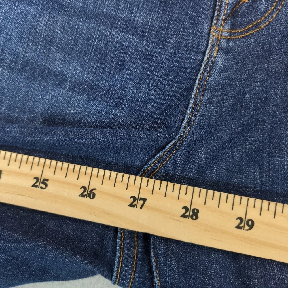 Good American Good Legs Crop Jeans Womens 8 29x27 Distressed Dark Wash Stretch - Picture 6 of 10